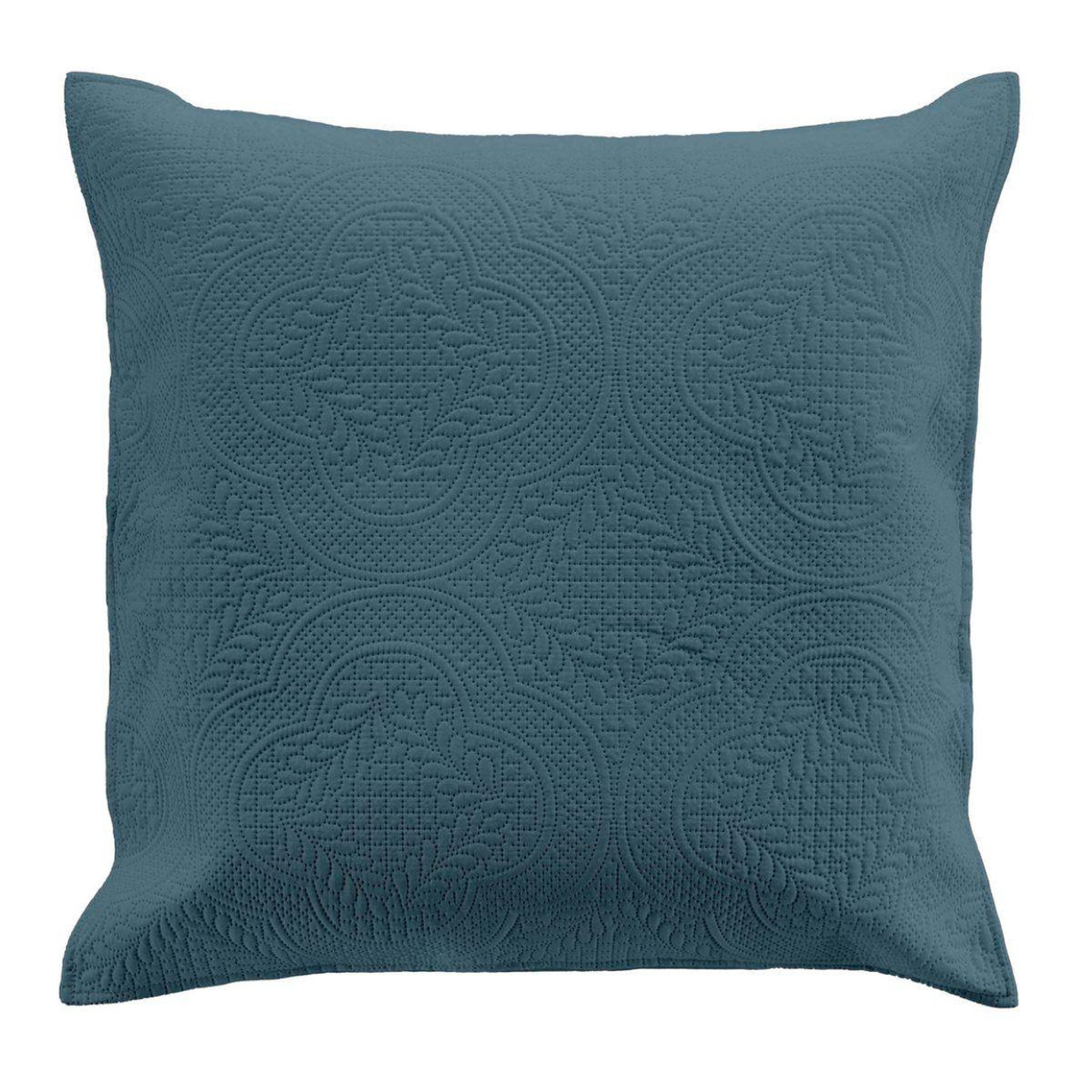 Douceur d'Intérieur Housse de coussin  romane  60x60cm bleu