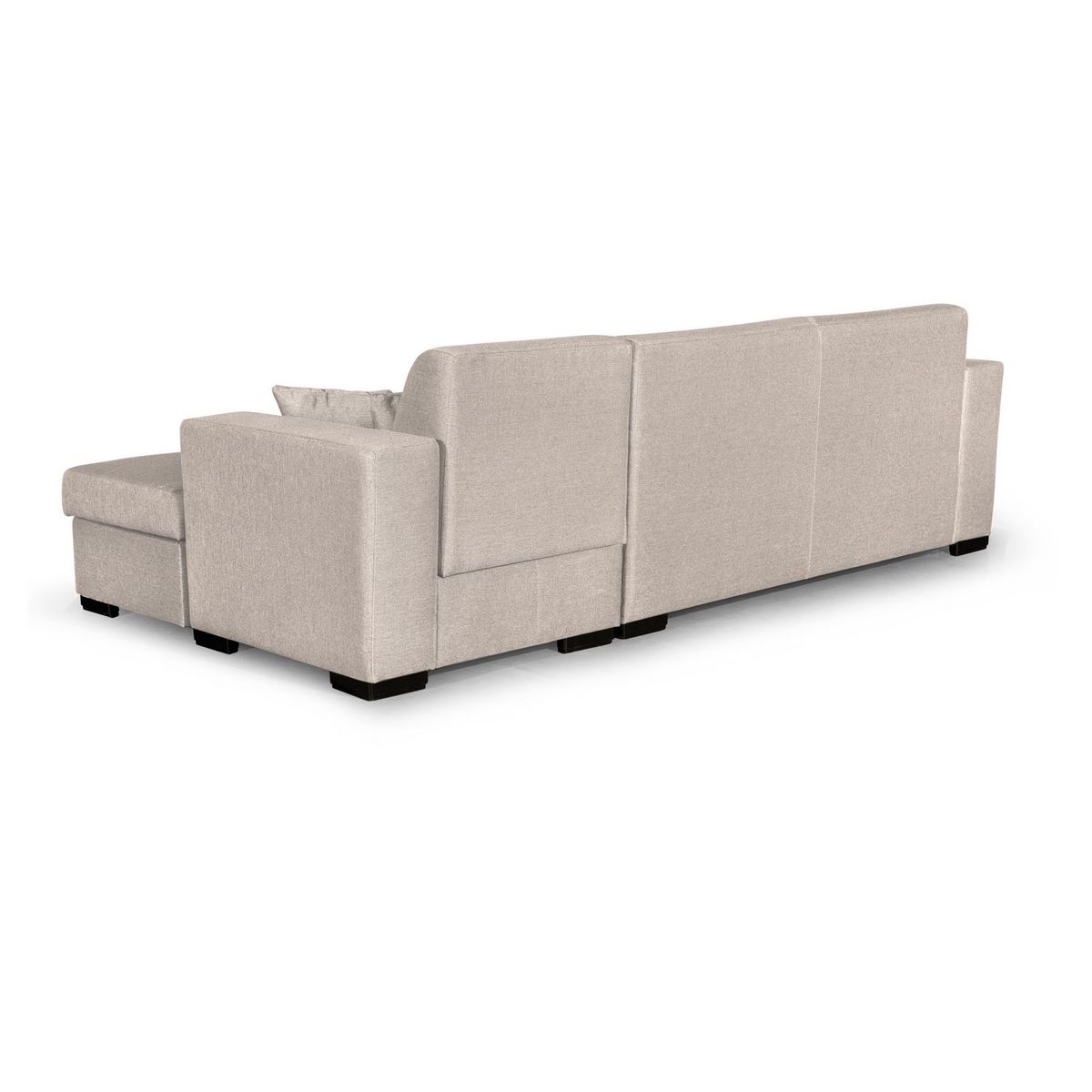 Canapé d'angle droit convertible 4 places avec coffre  de rangement revêtement tissu CARIBEA 