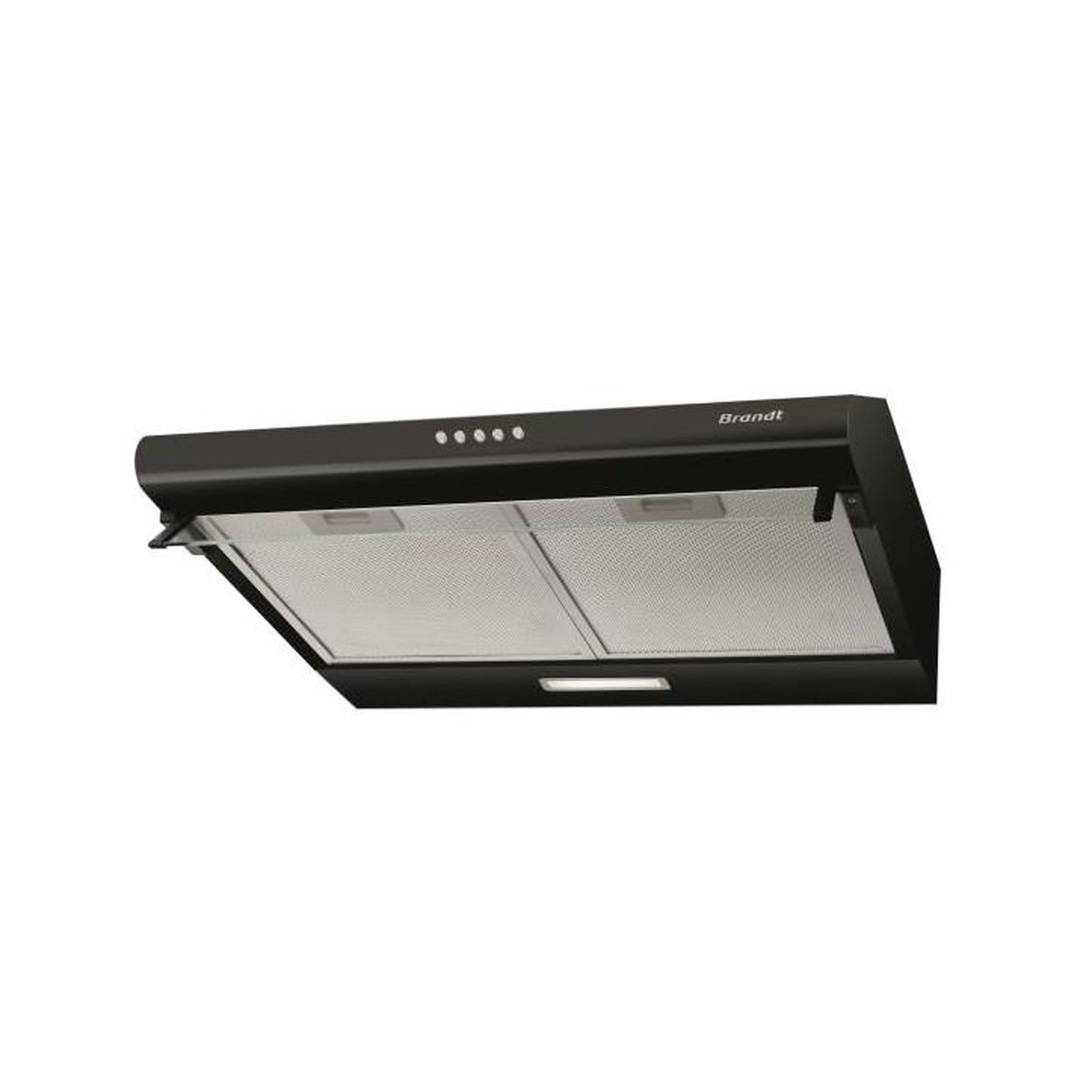 Voir la diapositive 1 : BRANDT Hotte visière 60cm 321m3/h noir - BHC9602B