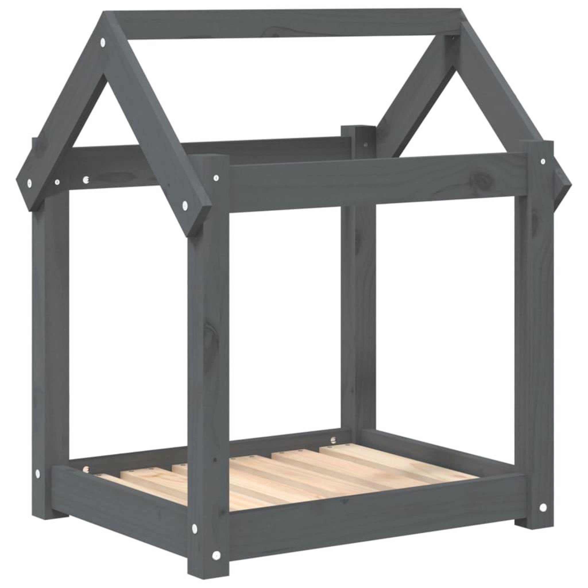 Voir la diapositive 2 : VIDAXL Lit pour chien Gris 61x50x70 cm Bois de pin solide