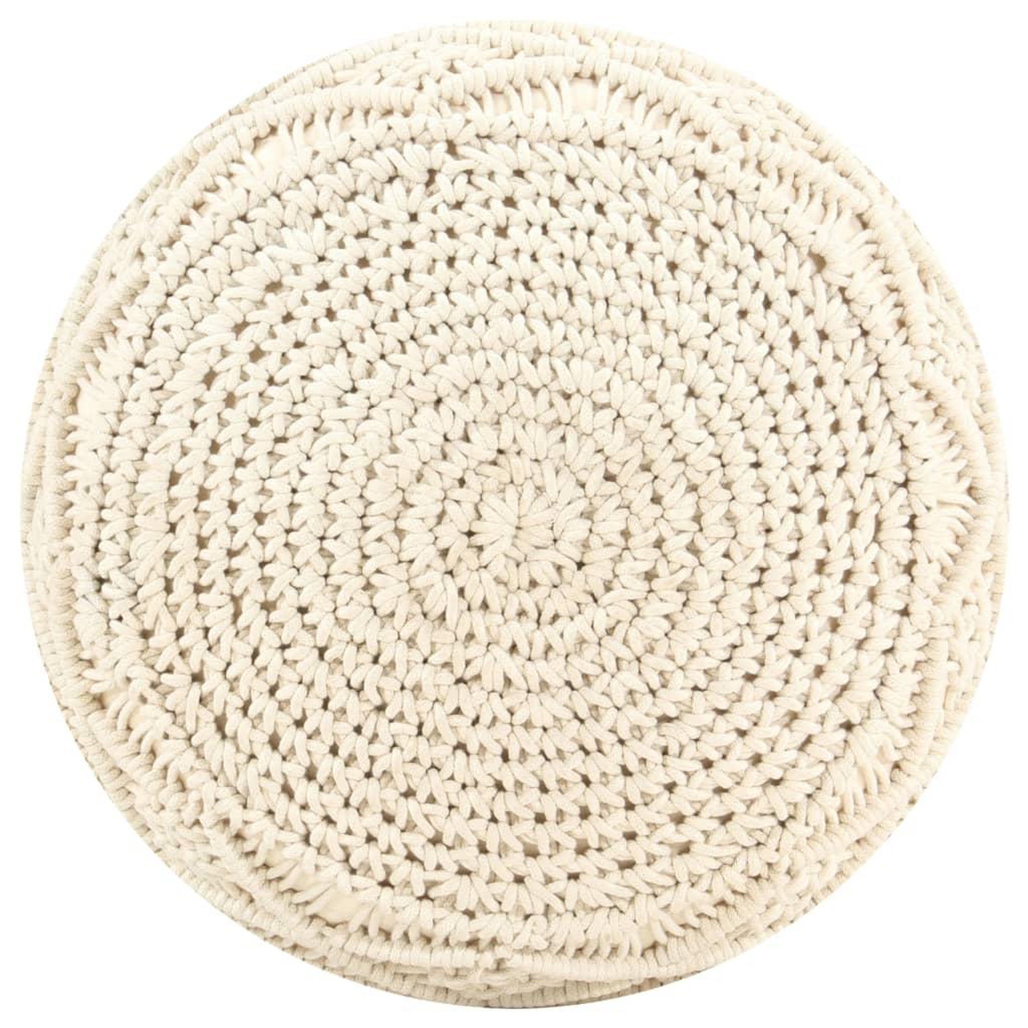 Voir la diapositive 2 : VIDAXL Pouf fait a la main en macrame 45x30 cm Coton