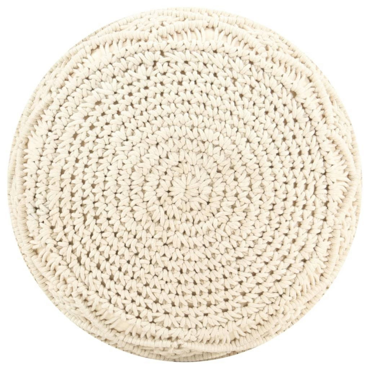 VIDAXL Pouf fait a la main en macrame 45x30 cm Coton