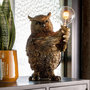 Voir la diapositive 4 : Paris Prix Lampe à Poser en Résine  Hibou  37cm Doré