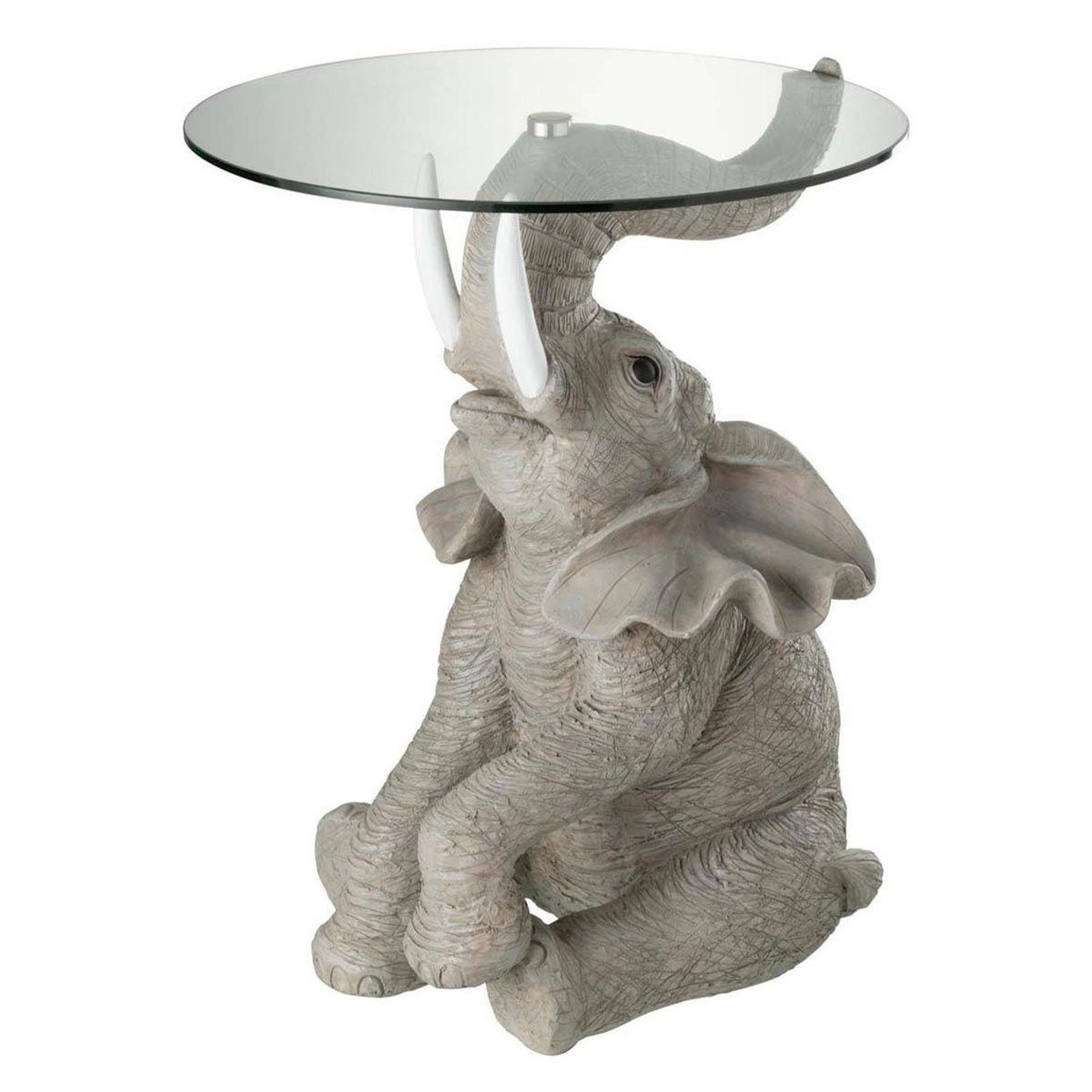 J-LINE Table d'Appoint Design  Éléphant  63cm Gris