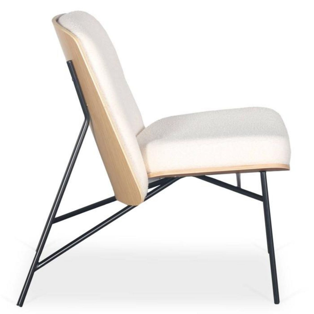 Paris Prix Fauteuil Design Bouclette  Vincente  80cm Crème