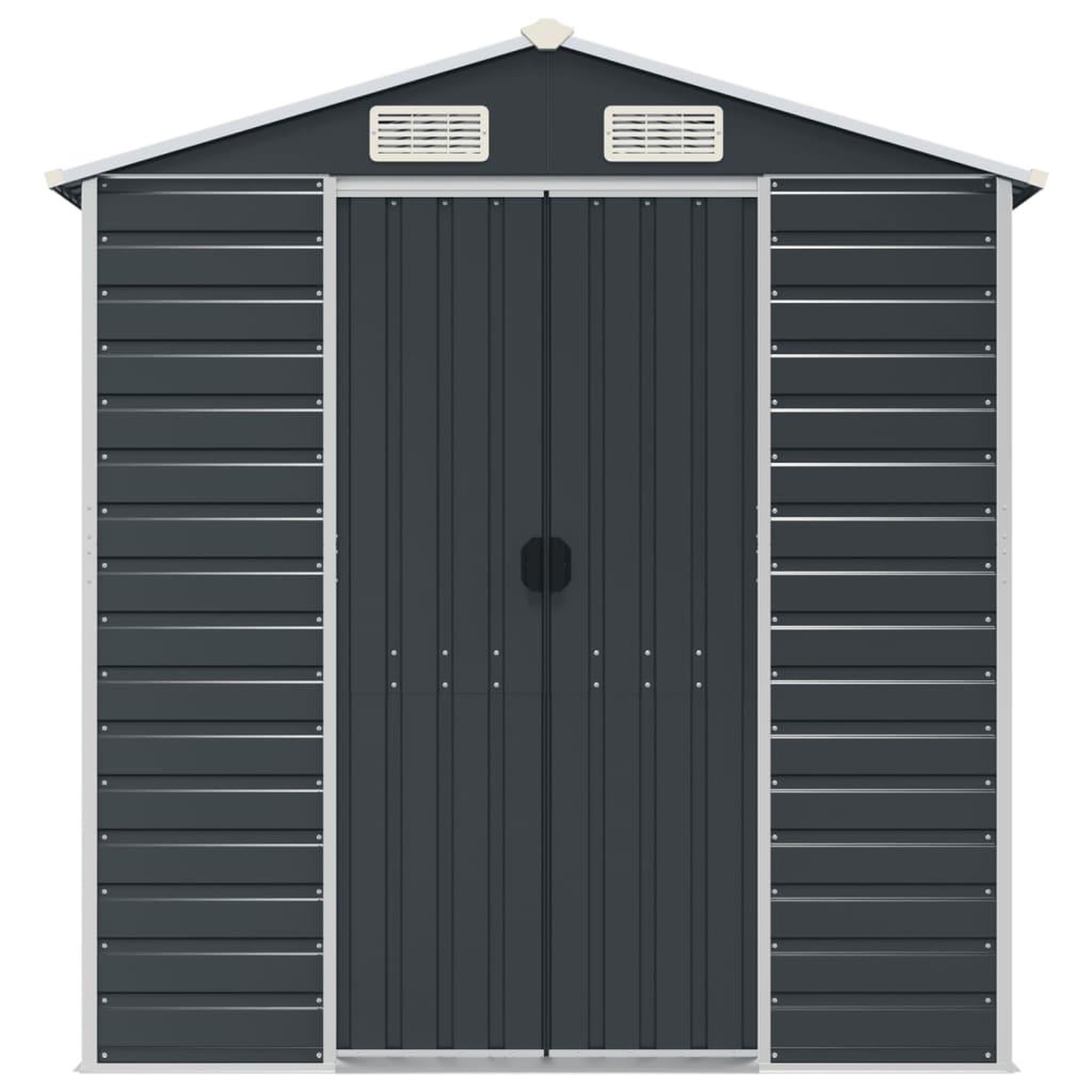 Voir la diapositive 4 : VIDAXL Abri de jardin anthracite 191x385x198 cm acier galvanise