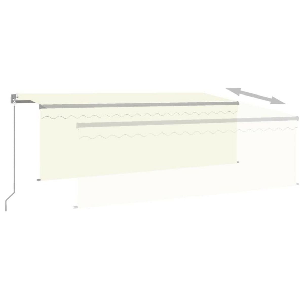 VIDAXL Auvent manuel retractable avec store 4,5x3 m Creme