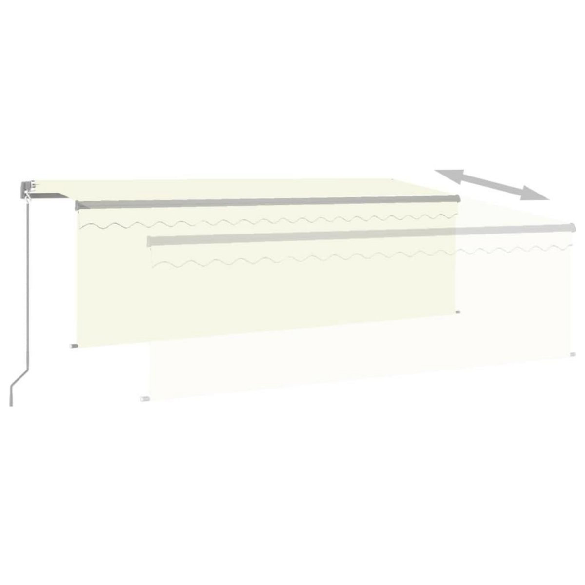 VIDAXL Auvent manuel retractable avec store 4,5x3 m Creme