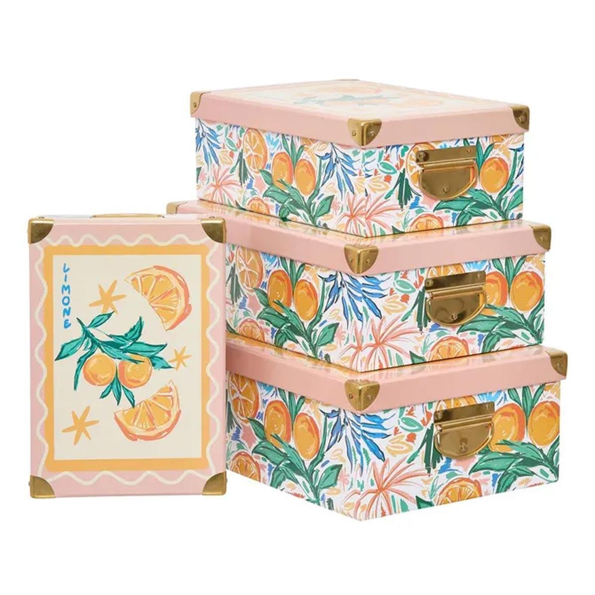 FIVE Lot de 4 boîtes déco  eden  40cm multicolore