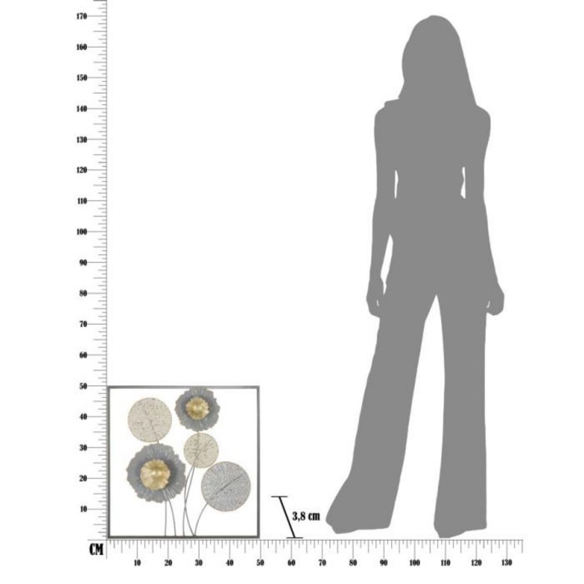 Paris Prix Décoration Murale Encadrée en Métal  Sqity  50cm Multicolore