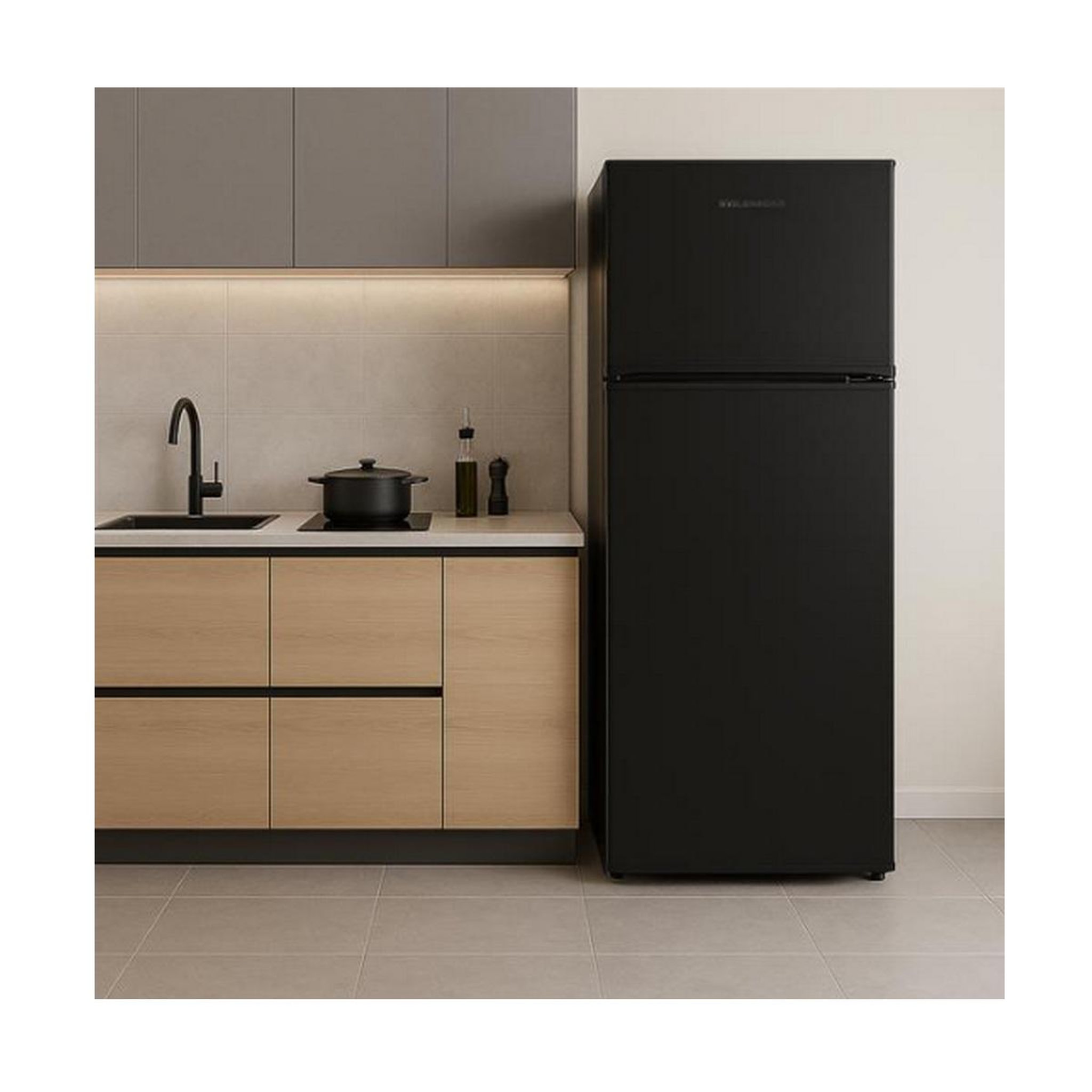 Voir la diapositive 4 : Glem Réfrigérateur combiné 145cm 212l noir - grf170bk
