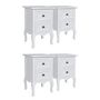 Voir la diapositive 2 : VIDAXL Tables de chevet 4 pcs avec 2 tiroirs MDF Blanc