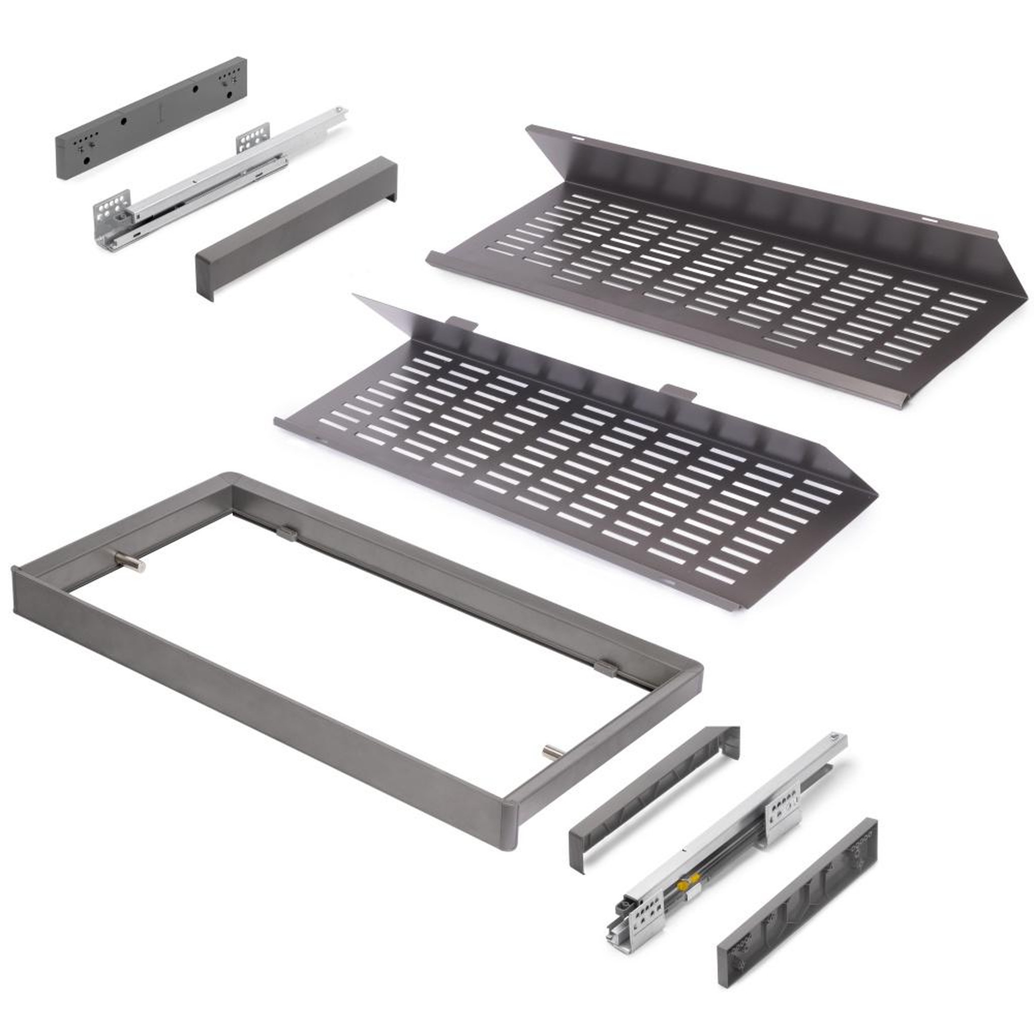 EMUCA SRL Kit de range-chaussures extractible pour armoires Quartz -  réglable -  module 900mm -  Acier -  aluminium et plastique -  Titane