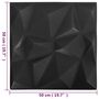 Voir la diapositive 6 : VIDAXL Panneaux muraux 3D 24 pcs 50x50 cm noir diamant 6 m^2