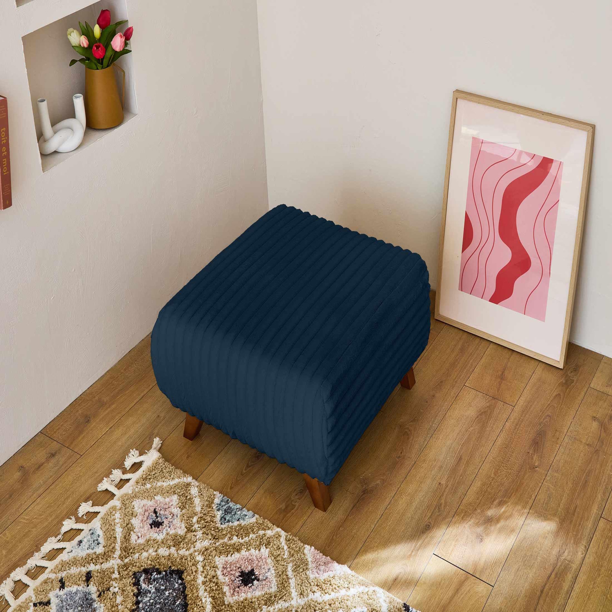Voir la diapositive 4 : BEST MOBILIER Cristal - pouf modulable - 65 cm - en fausse fourrure côtelée
