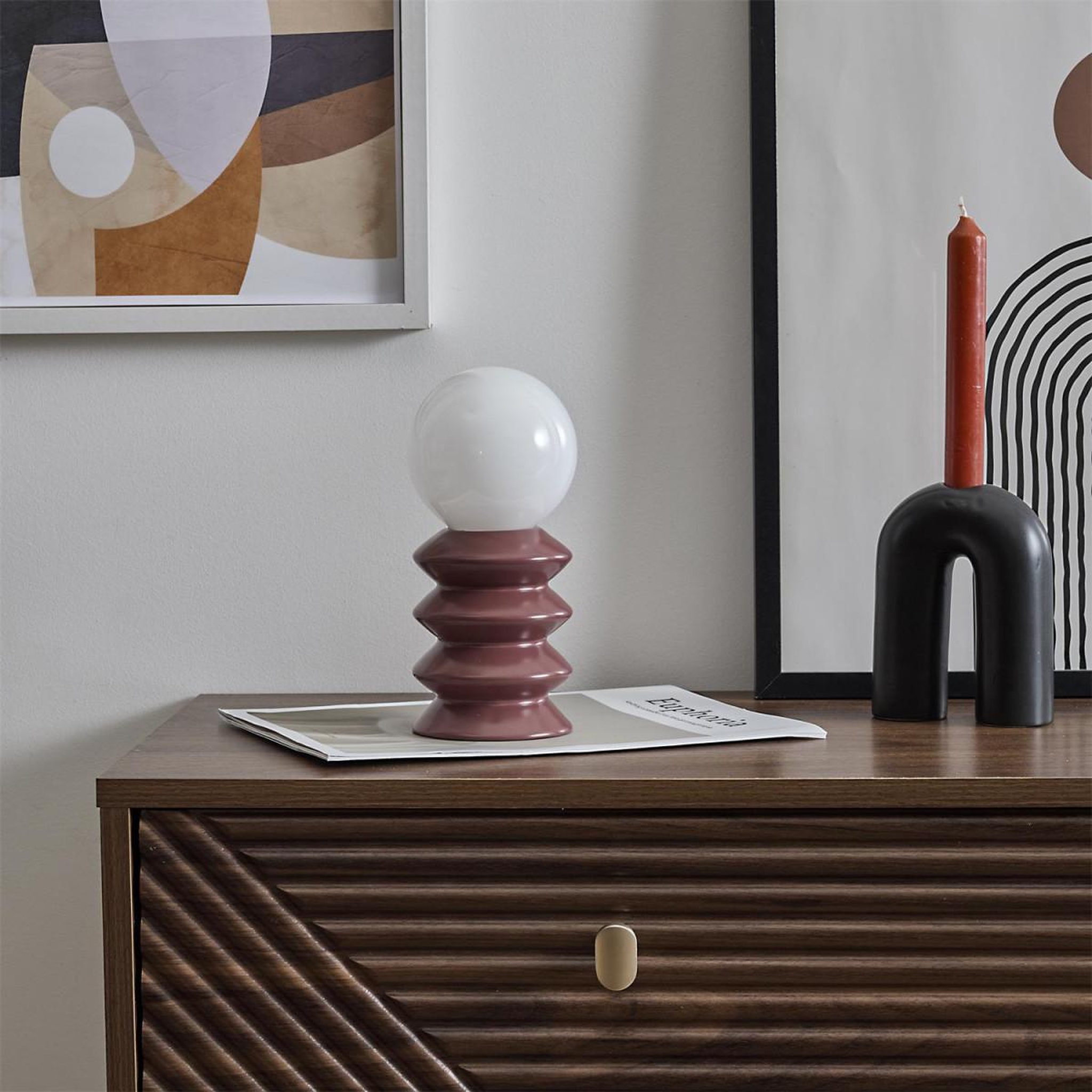 Voir la diapositive 3 : The Home Deco Factory Lampe led en céramique  sphera  21cm terracotta