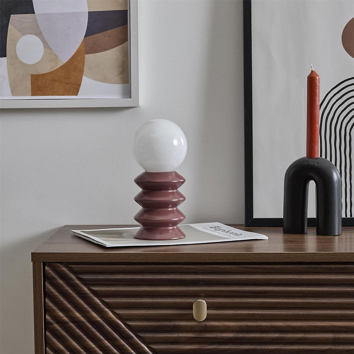 Paris Prix Lampe LED en Céramique  Sphera  21cm Terracotta