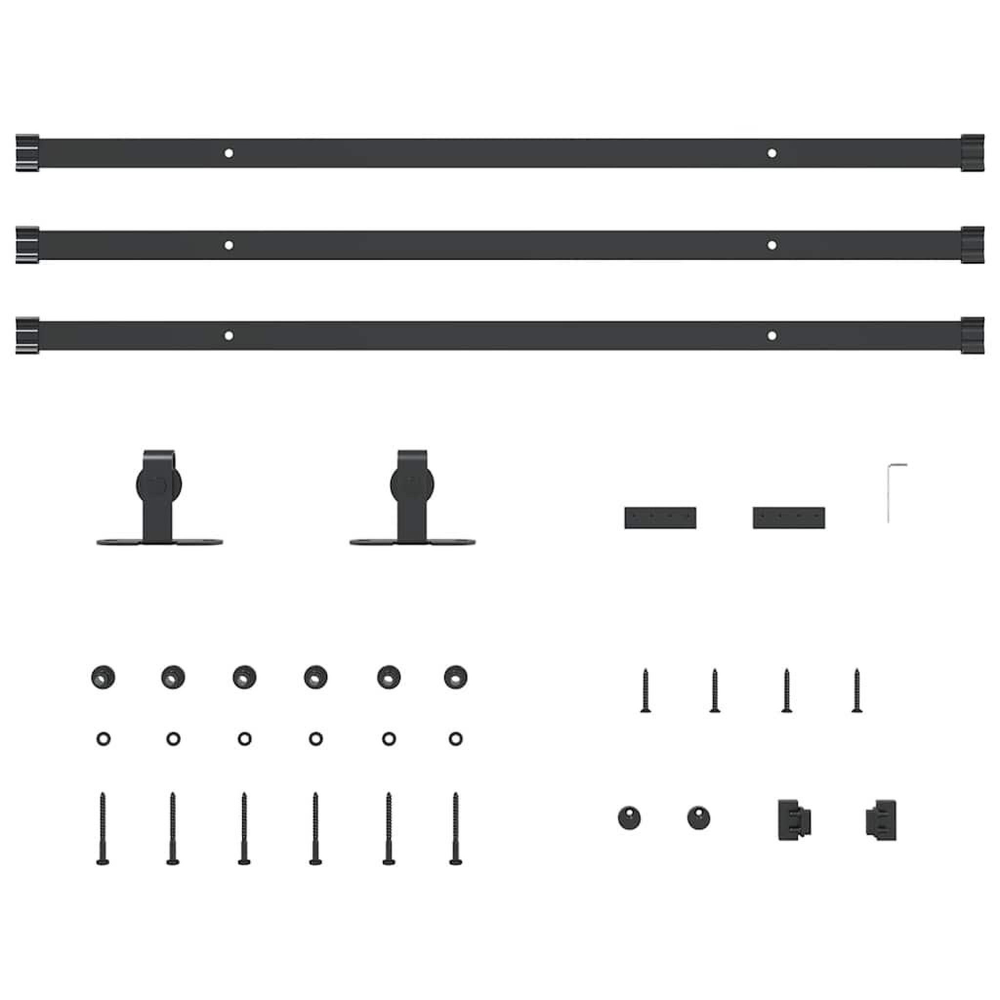 Voir la diapositive 4 : VIDAXL Kit de porte d'armoire coulissante 244 cm acier au carbone