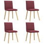 Voir la diapositive 2 : VIDAXL Chaises a manger lot de 4 rouge bordeaux tissu