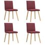 Voir la diapositive 2 : VIDAXL Chaises a manger lot de 4 rouge bordeaux tissu