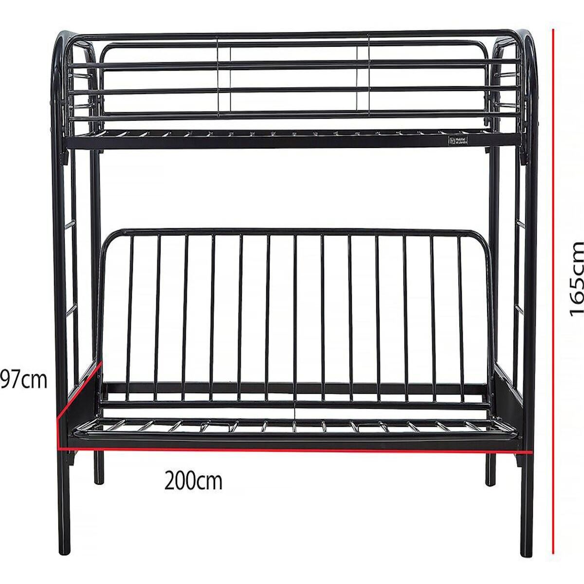 Habitat et Jardin Lit mezzanine  POLO  - 90 x 190 cm - Noir