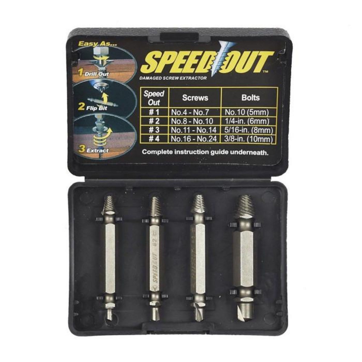 Paris Prix Lot de 4 Extracteurs de Vis  Speed  20cm Argent