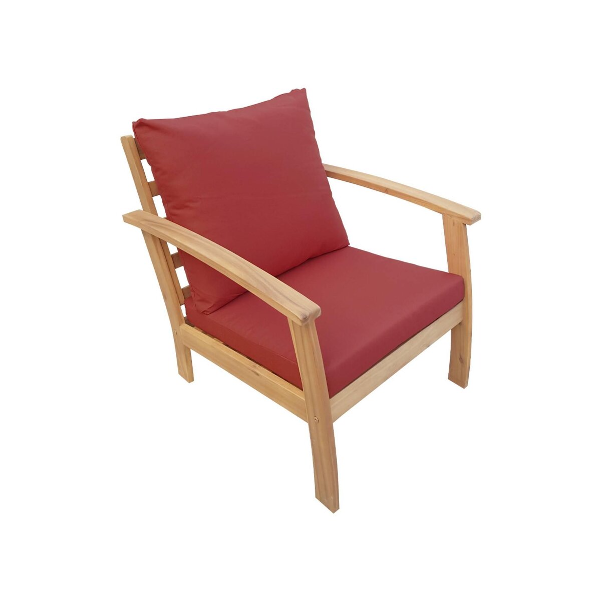 SWEEEK Salon de jardin en bois 4 places - Ushuaïa - Canapé, fauteuils et table basse en acacia, design