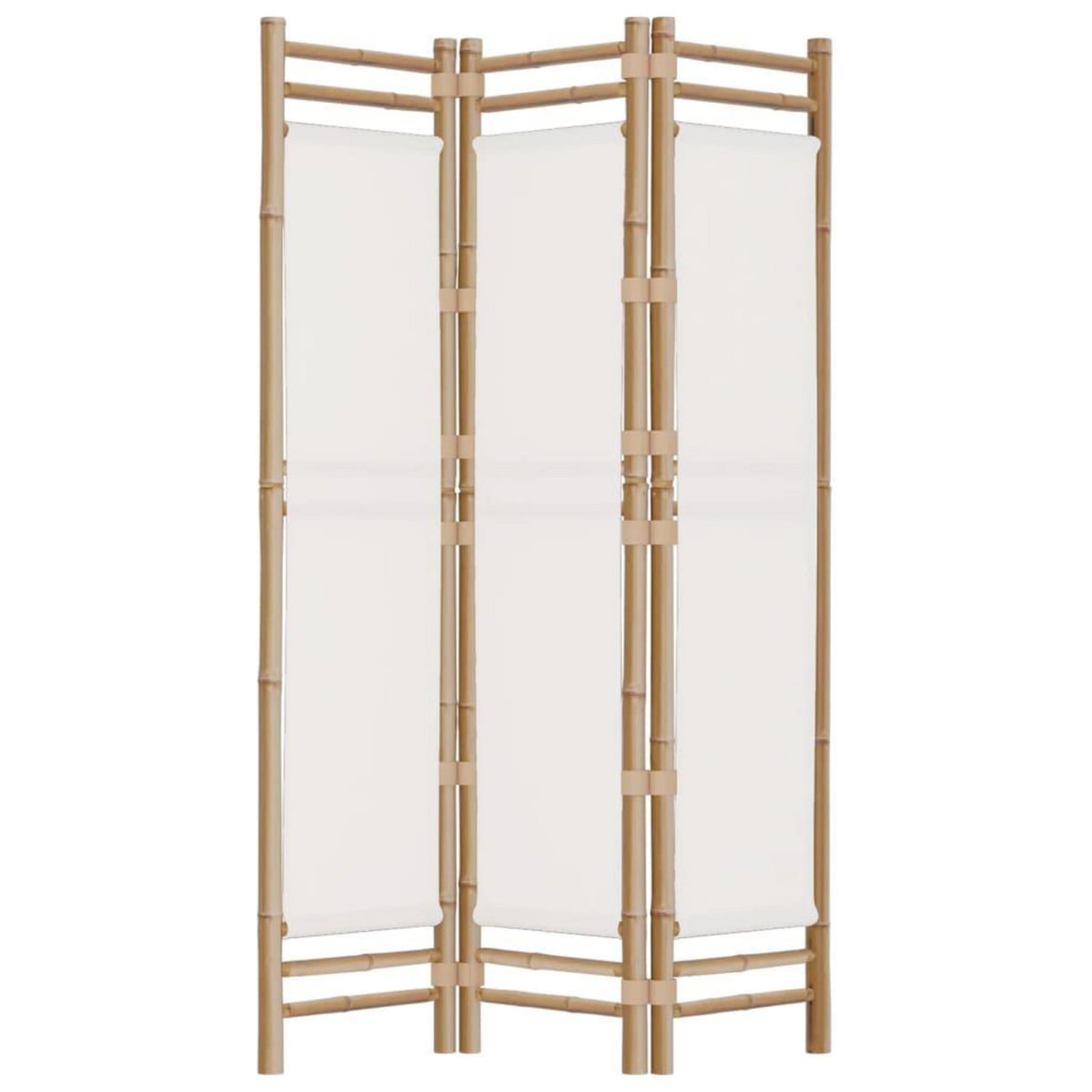 VIDAXL Cloison de separation pliante 3 panneaux 120 cm Bambou et toile