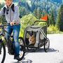 Voir la diapositive 2 : PAWHUT Remorque vélo jogger 2 en 1 pour animaux drapeau roue avant pivotante réflecteurs gris noir