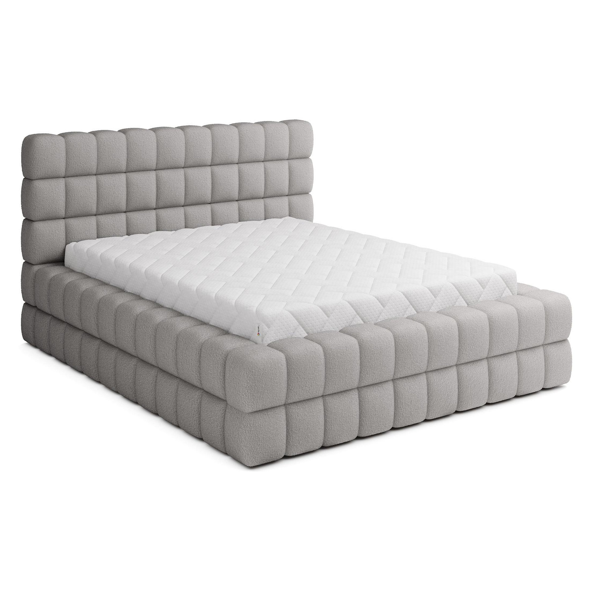 Voir la diapositive 1 : BEST MOBILIER Kingston - lit coffre - 180x200 - sommier inclus - en tissu bouclette