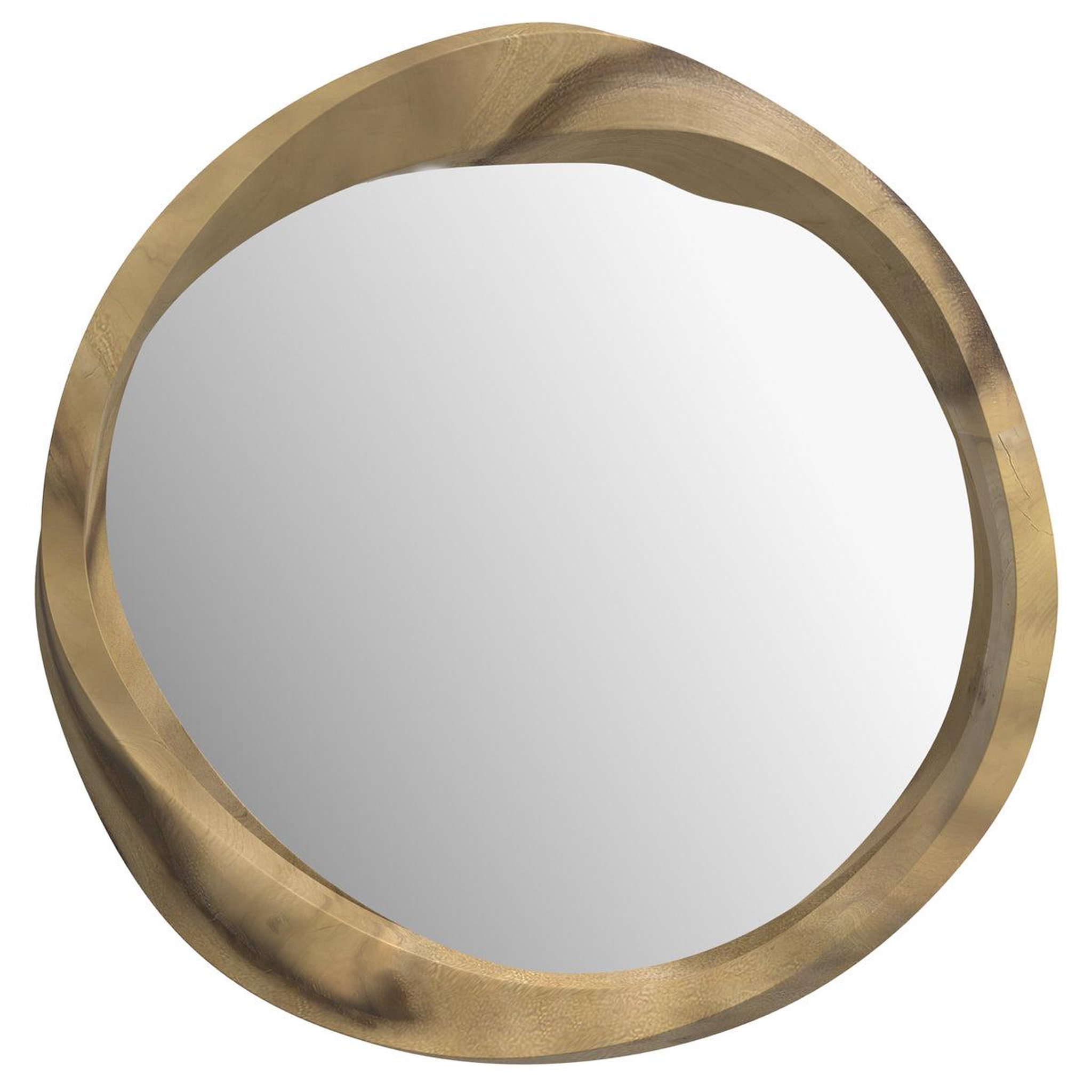 MAISON PAVANE Miroir rond en bois clair de suar ondulé d53 cm-yong