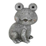 Paris Prix Statuette Déco  Grenouille Solaire  22cm Gris