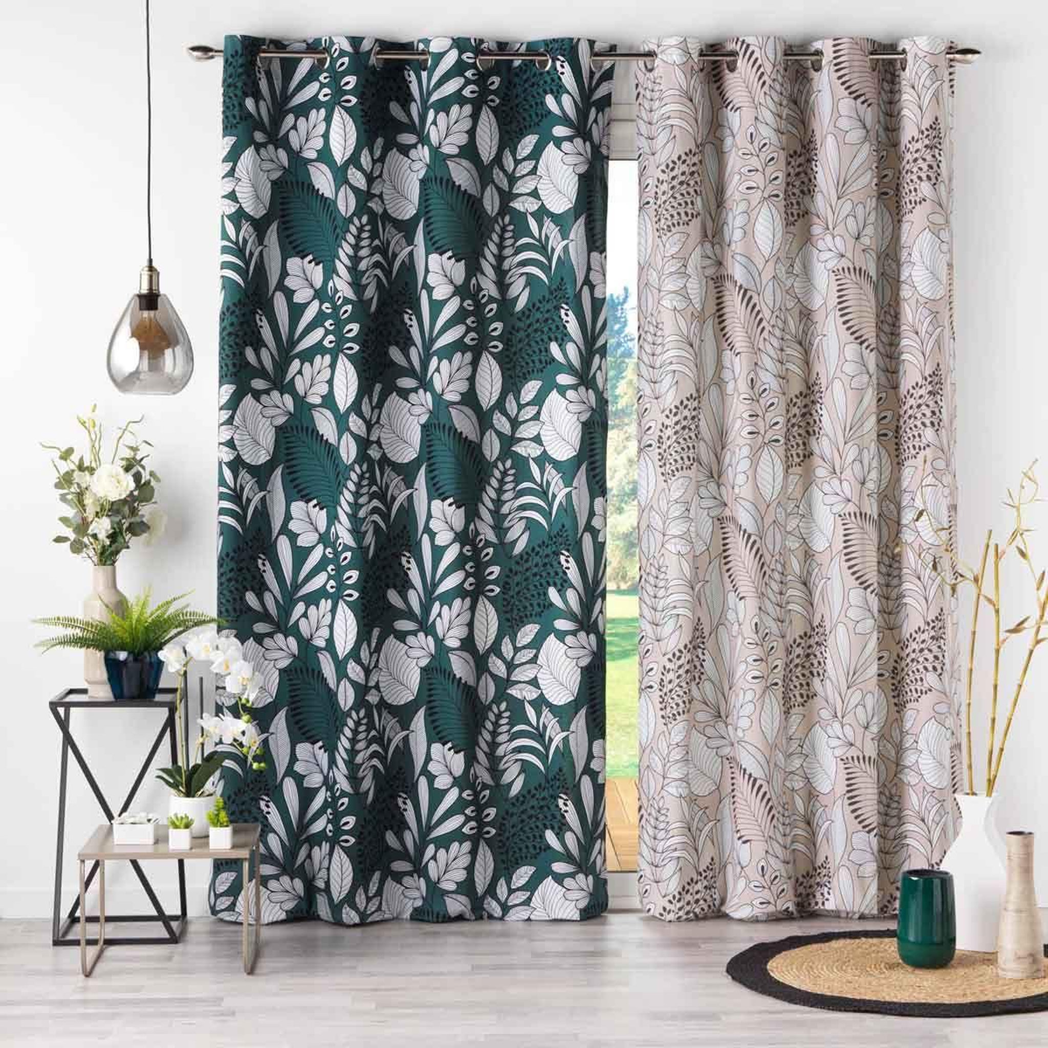 Voir la diapositive 4 : Douceur d'Intérieur Rideau à œillets imprimé  panabel  140x240cm bleu