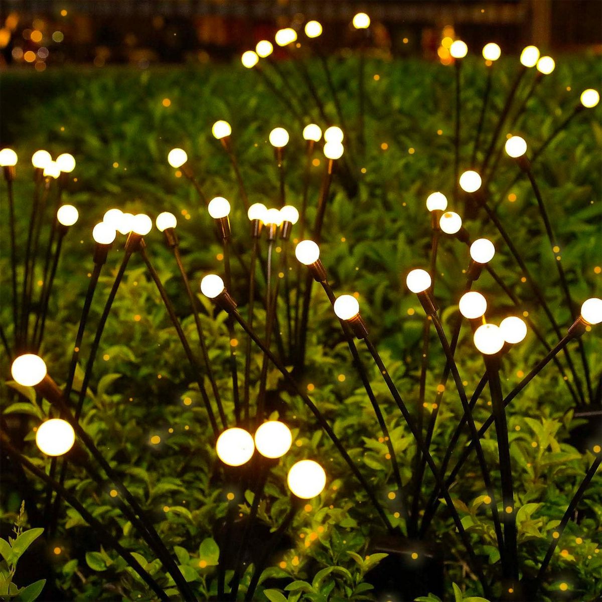 Lumisky Lot de 9 torches solaires 90 boules LYRA Noir Plastique H70cm