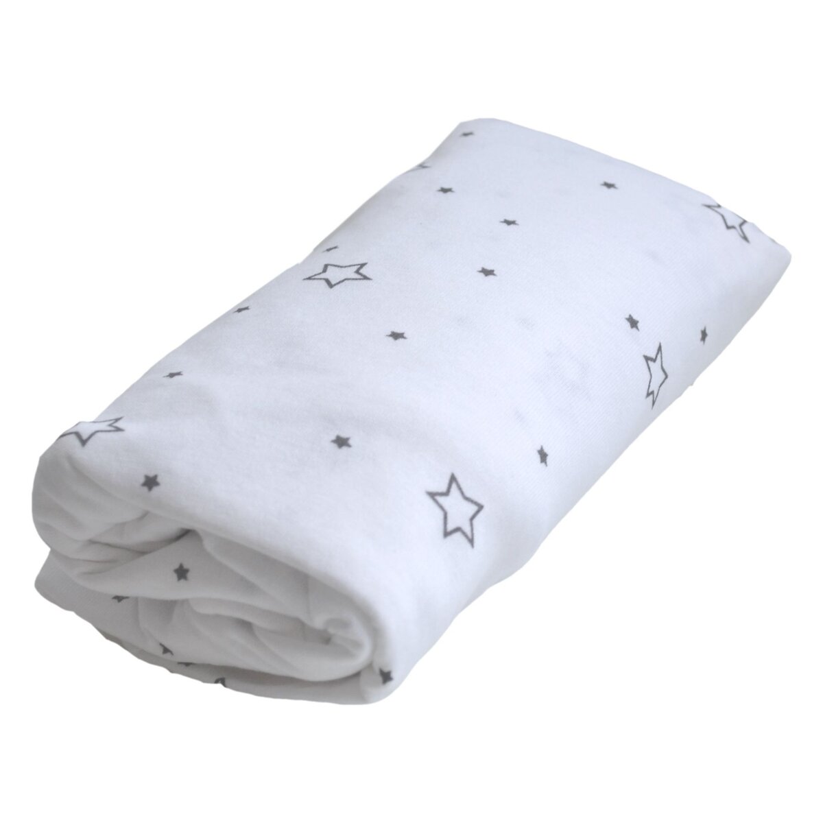 Lot de 2 draps-housses bébé en jersey extensible imprimé étoiles