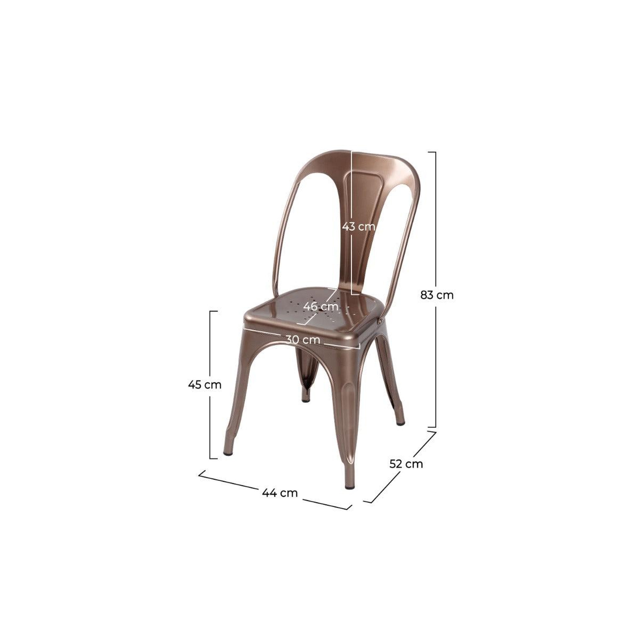 Voir la diapositive 4 : MAISON PAVANE Lot de 2 chaises en métal cuivre-indus