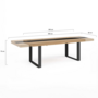 Voir la diapositive 5 : ID MARKET Table à manger extensible rectangle PHOENIX 6-12 personnes bois et noir bande centrale noire 200-300 cm