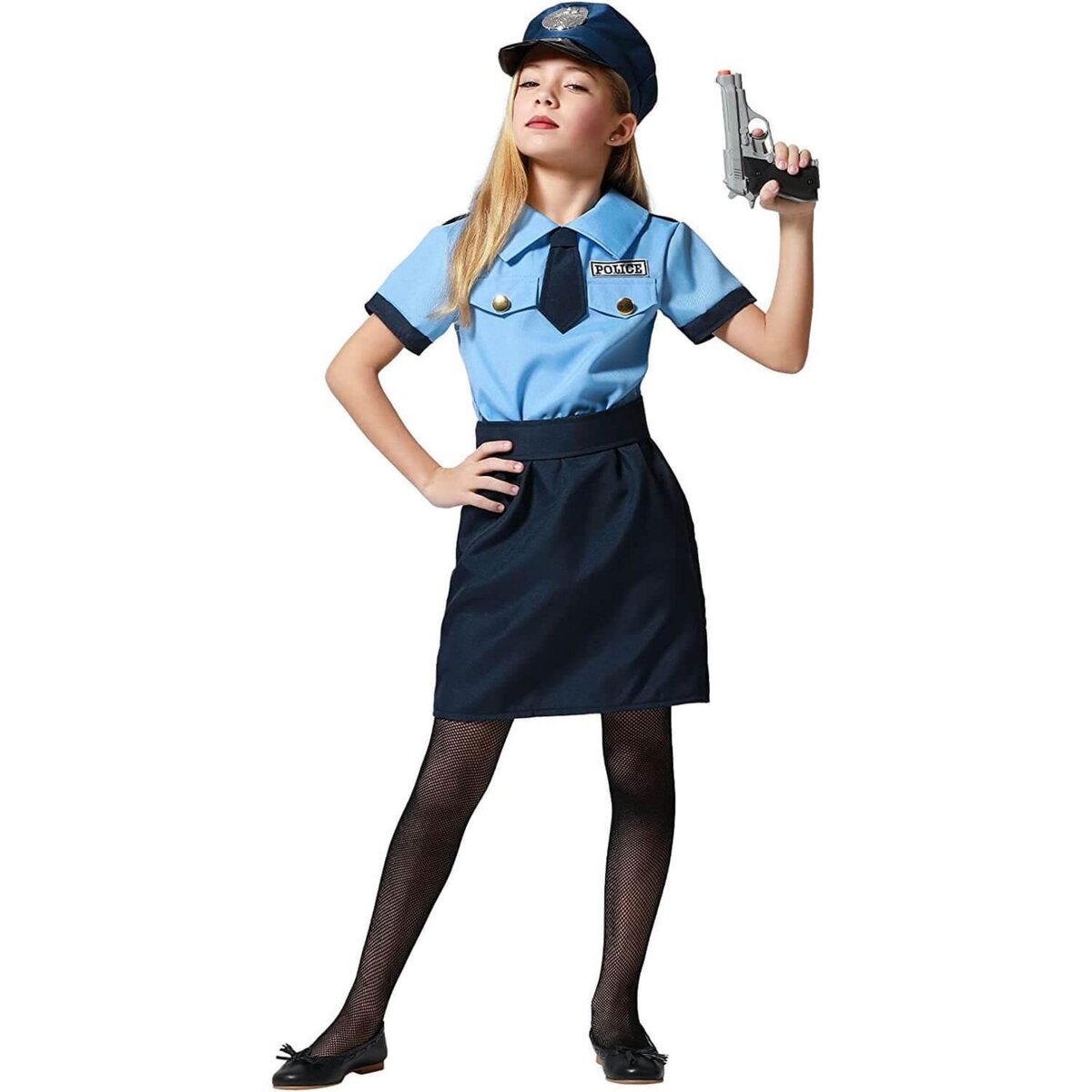 ATOSA Déguisement Policière uniforme - Fille - 5/6 ans (110 à 116 cm)