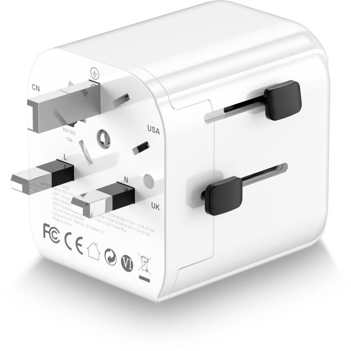 ESSENTIEL B Adaptateur de voyage Europe vers Monde 20W