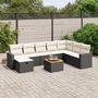 Voir la diapositive 1 : VIDAXL Salon de jardin 9 pcs avec coussins noir resine tressee