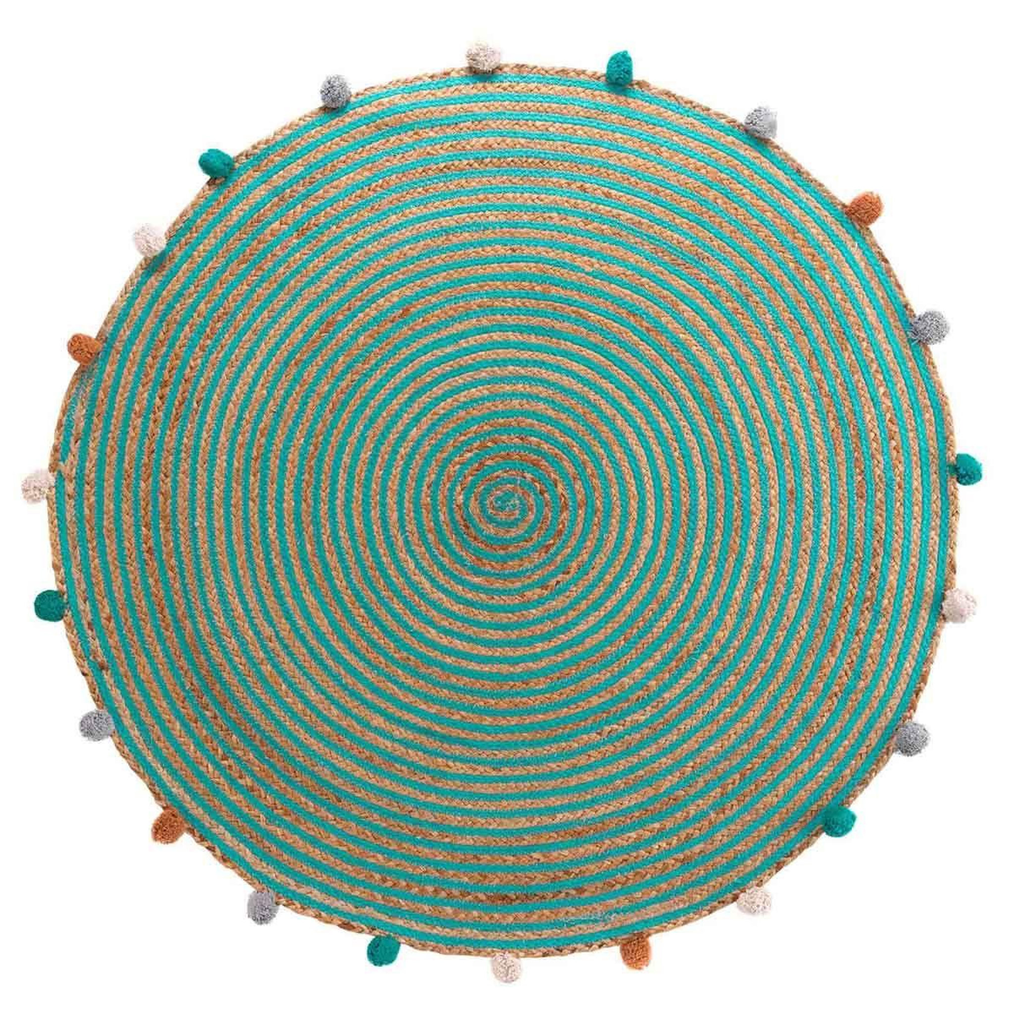Douceur d'Intérieur Tapis enfant à pompons déco  baloo  90cm vert