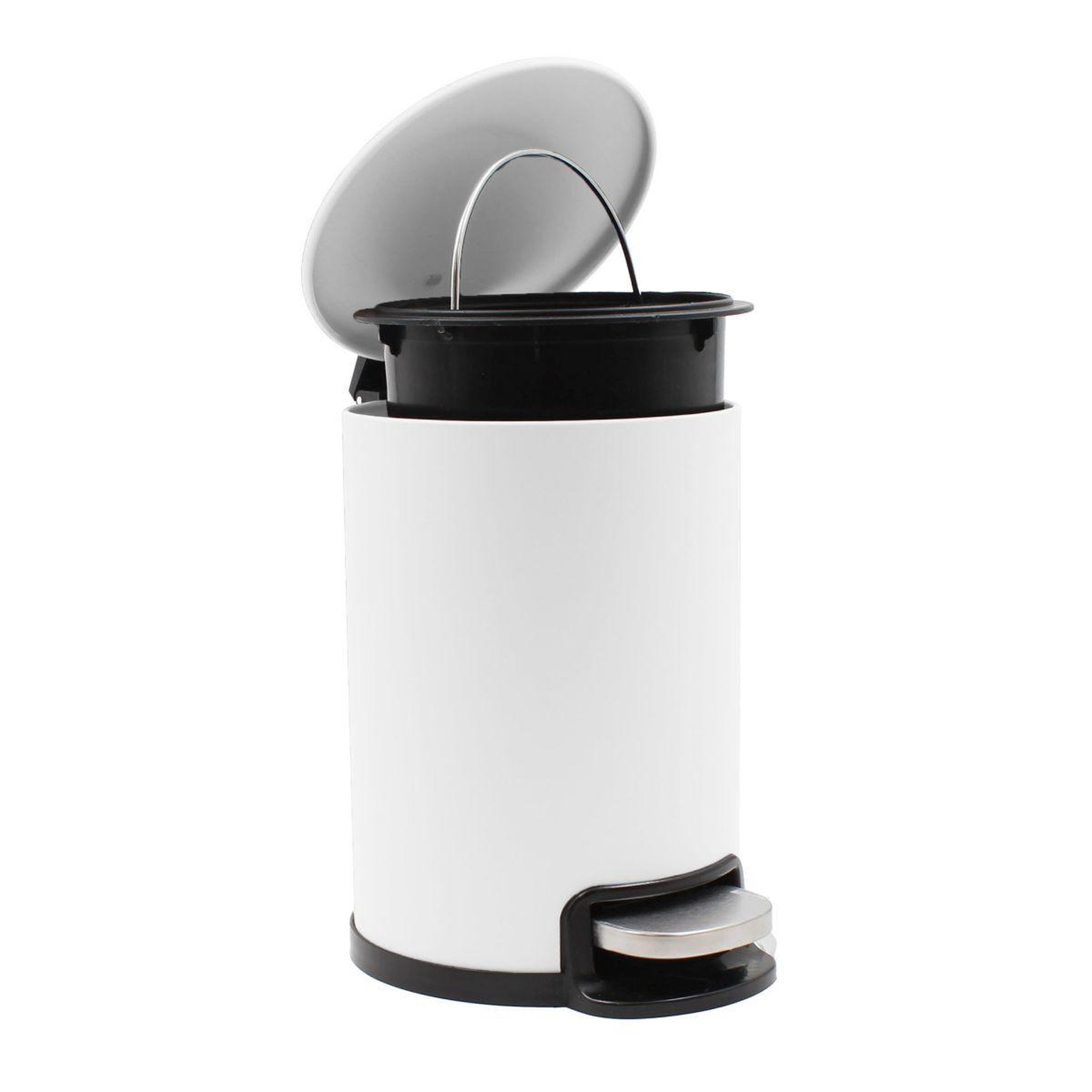 Voir la diapositive 4 : Douceur d'Intérieur Poubelle de salle de bain en métal  metaline  3l blanc
