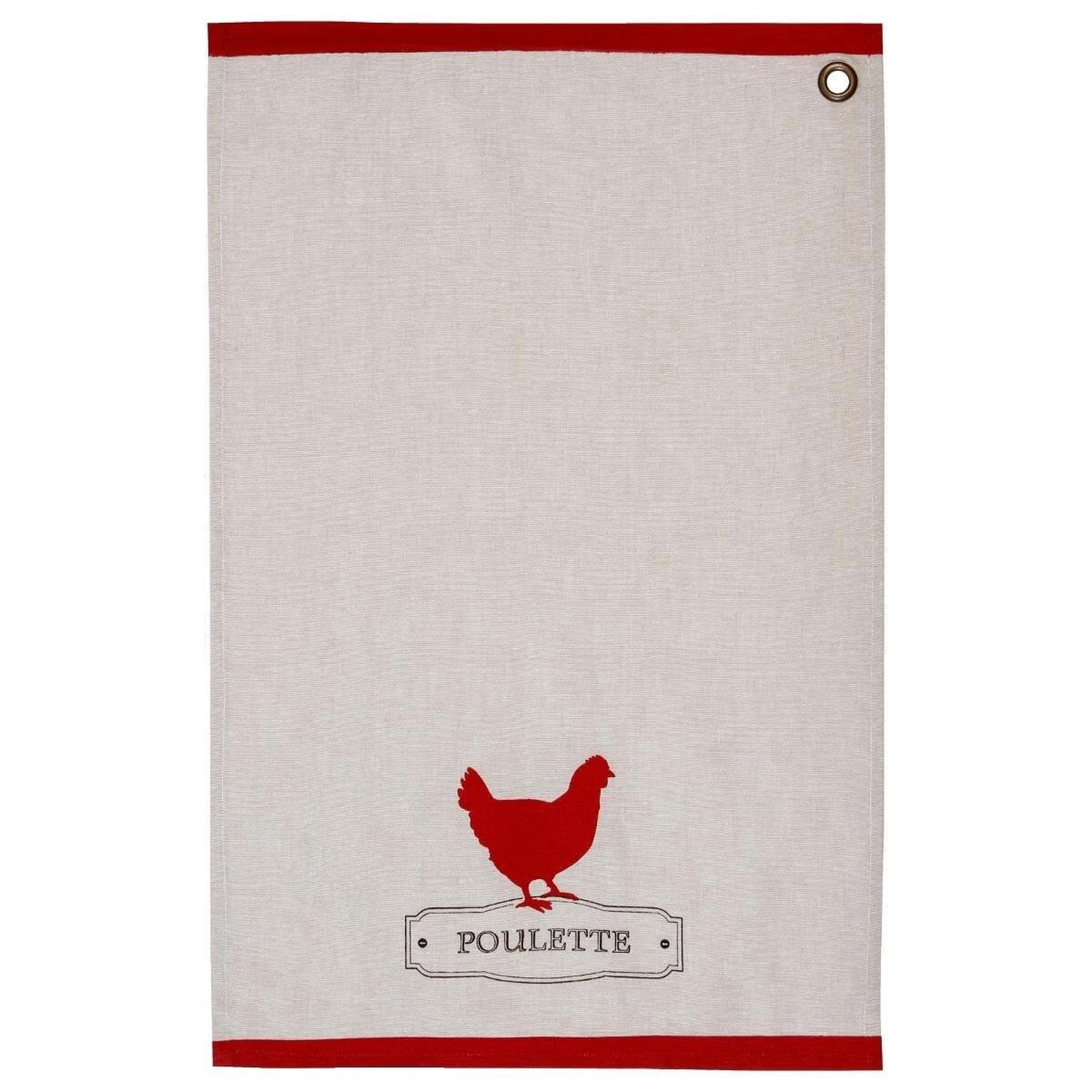 Voir la diapositive 3 : ATMOSPHERA Lot de 2 torchons de cuisine  poulette  70cm multicolore