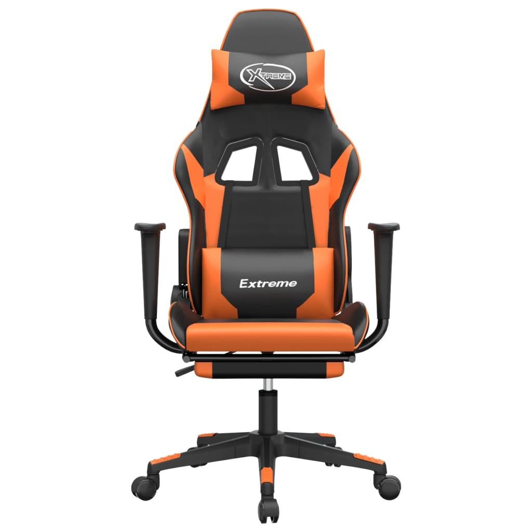 Voir la diapositive 4 : VIDAXL Chaise de jeu de massage et repose-pied Noir orange Similicuir
