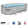 Voir la diapositive 4 : BESTWAY Piscine tubulaire ovale motif pierres avec hublots 549x274x122cm Power Steel&trade; SwimVista