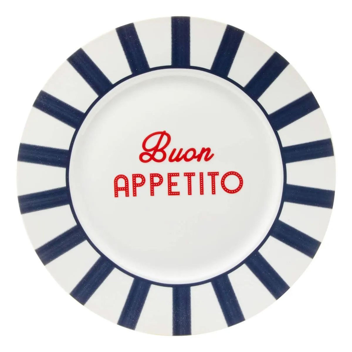 SECRET DE GOURMET Lot de 6 Assiettes Plates  Della Pasta  26cm Multicolore