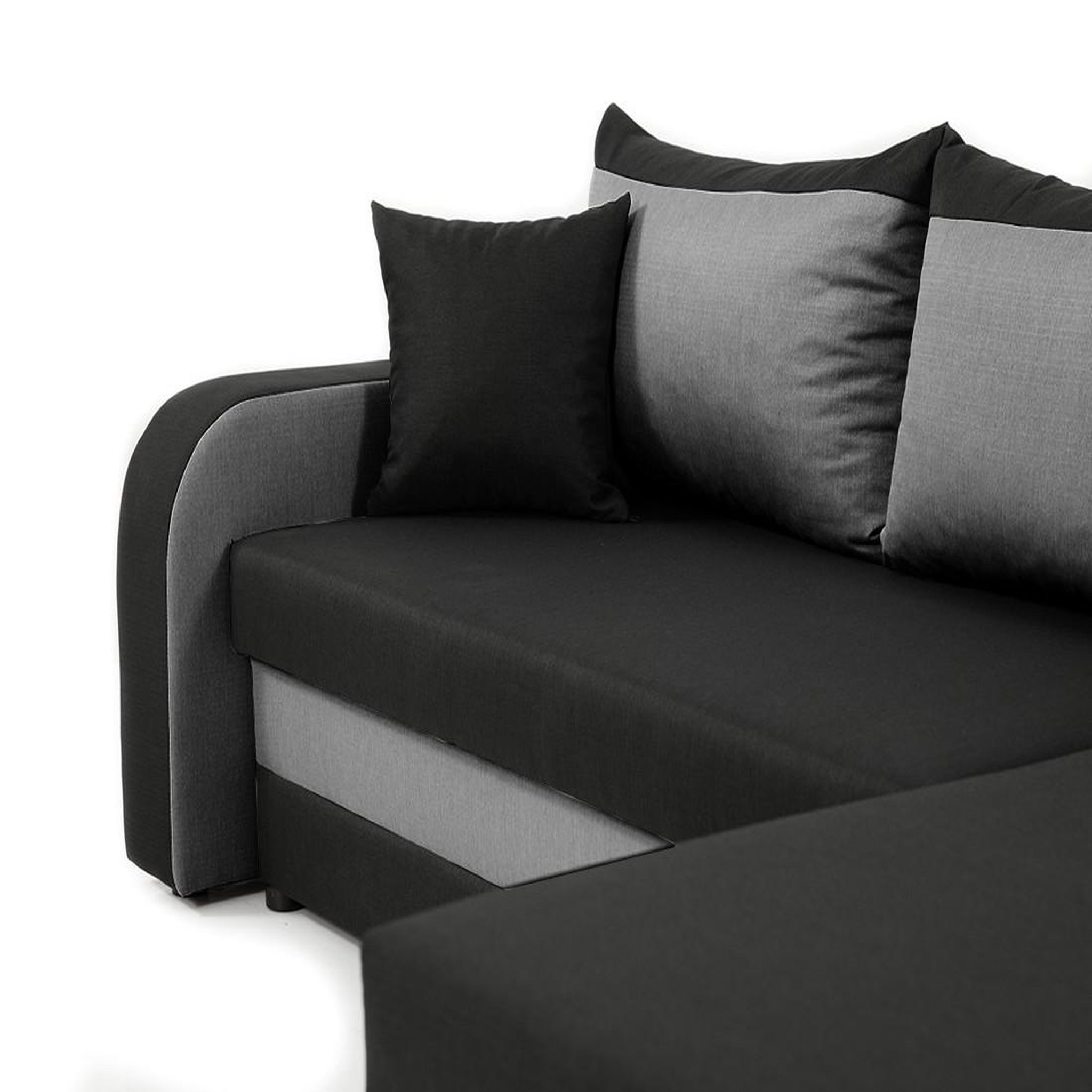 Voir la diapositive 5 : BEST MOBILIER Valos - canapé d'angle réversible - 4 places - convertible avec coffre - en velours