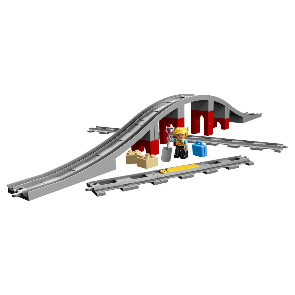LEGO LEGO DUPLO Ma Ville 10872 Les Rails Et Le Pont Du Train, Jeu de Construction