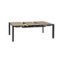 Voir la diapositive 3 : HESPERIDE Table de jardin carrée extensible alu Evasion 8/10 places effet bois honey et graphite - Hespéride