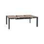 Voir la diapositive 3 : HESPERIDE Table de jardin carrée extensible alu Evasion 8/10 places effet bois honey et graphite - Hespéride